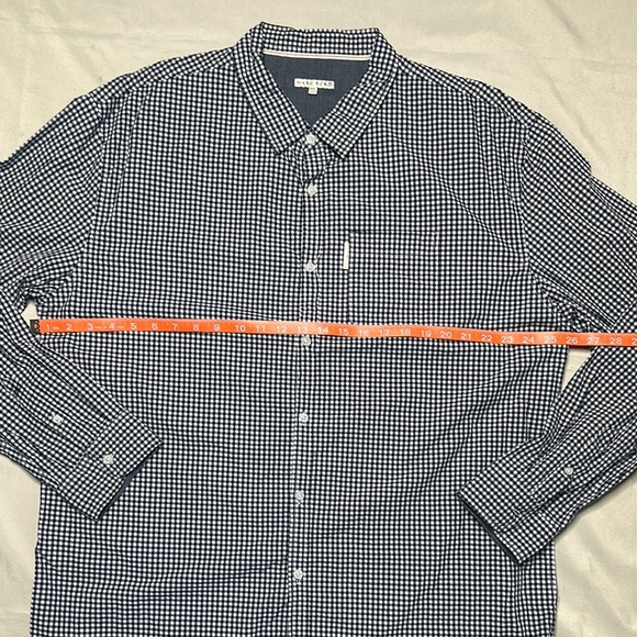 Marc Ekco Navy and White Gingham Button Down Shirt - Picture 8 of 11